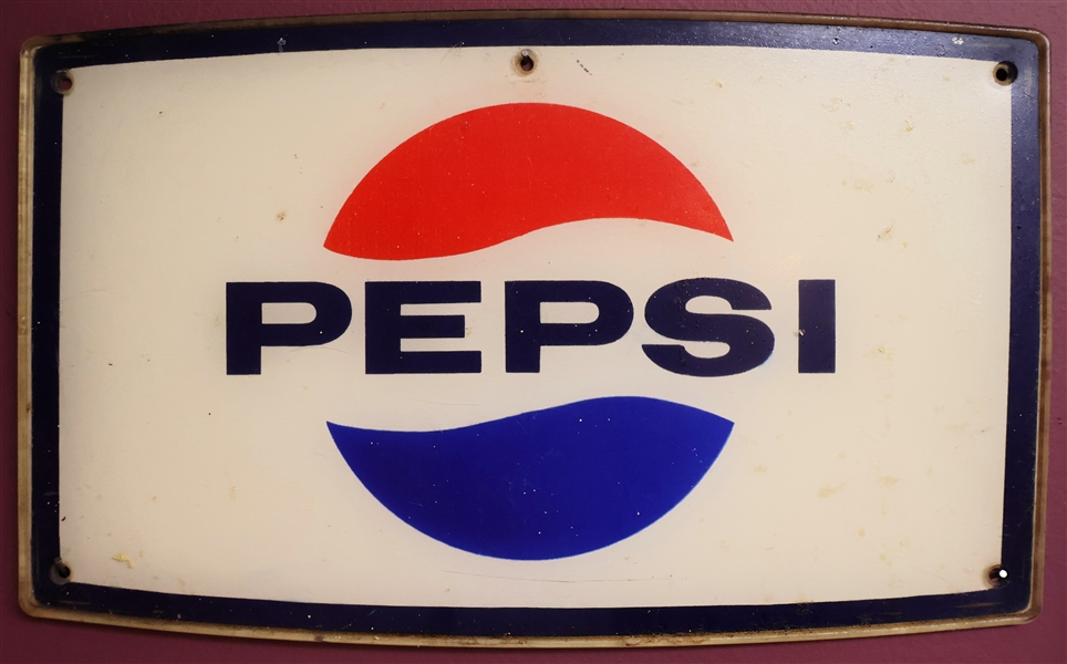 Plastic Pepsi Sign - Measures 8 1/4" by 13 1/2" 