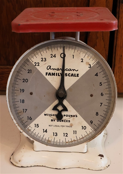 American Family Scale - Red and White Metal 