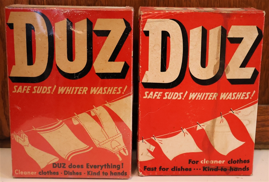 2 - New Old Stock Boxes of "DUZ Safe Suds! Whiter Washes!" Washing Powder - Full Boxes