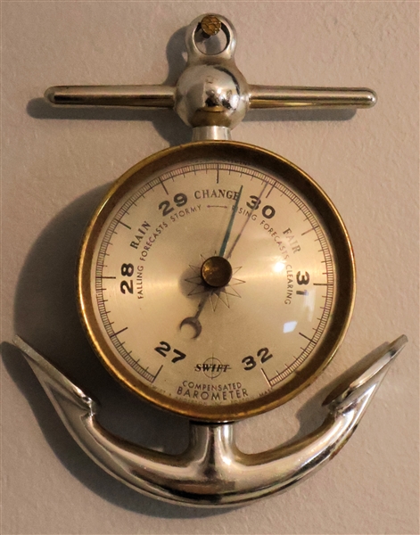 Anchor Barometer - Swift Compensated Barometer - Measures 6" by 3"