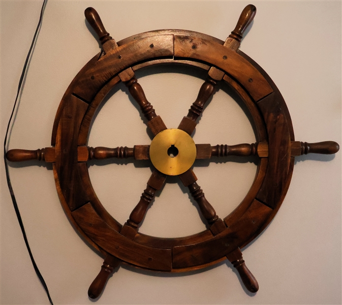 Wooden Ships Wheel - Measures 30" Across