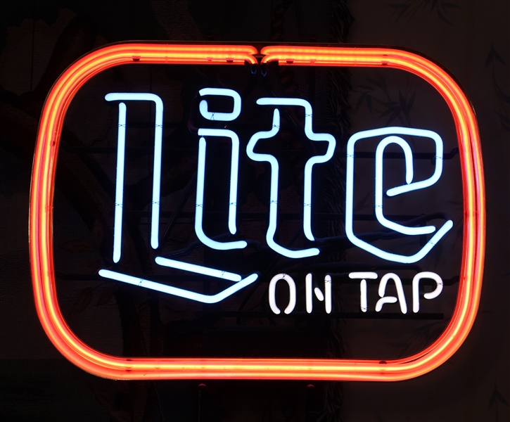 "Lite on Tap" Miller Lite Neon Beer Light - Works - Measures 20" by 24"