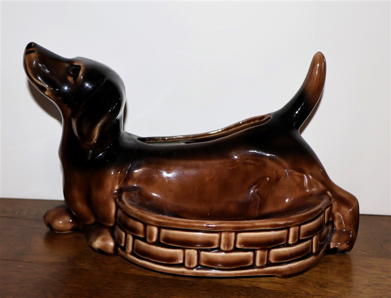 Dachshund Planter / Dresser Tray - Measures 6" Tall 10" Nose to Tail 