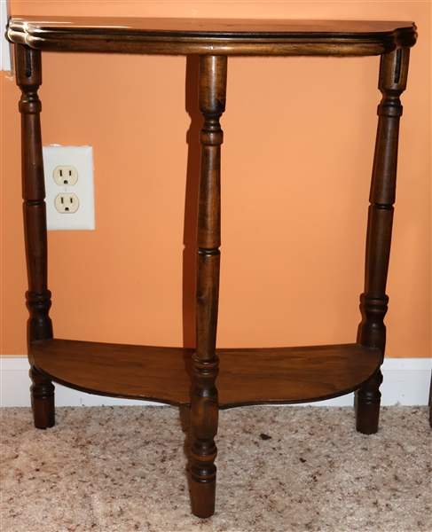 Small 2 Tier Wall Occasional Table - Measures 22 1/2" Tall 20 1/2" by 9 1/2"