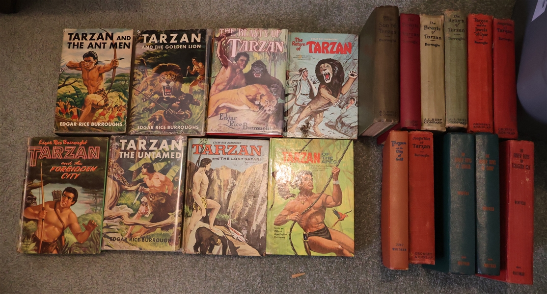 Lot of Hardcover Books - Mostly Tarzan - Some with Original Dust Jackets 