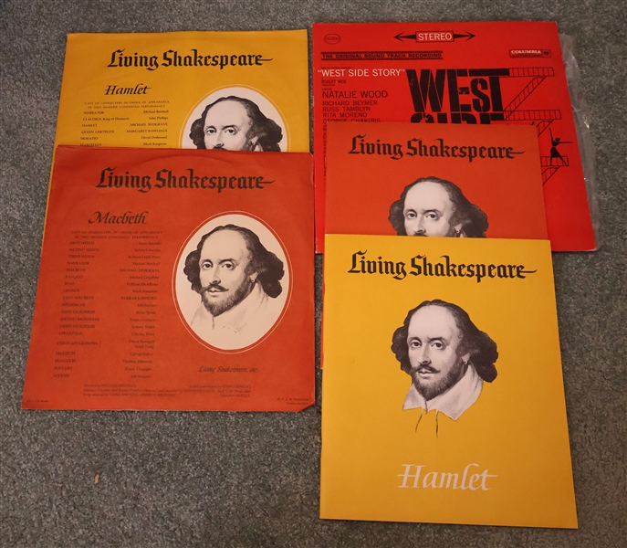 "Living Shakespeare" Hamlet and Macbeth - Albums and Accompanying Books and "West Side Story" Album 