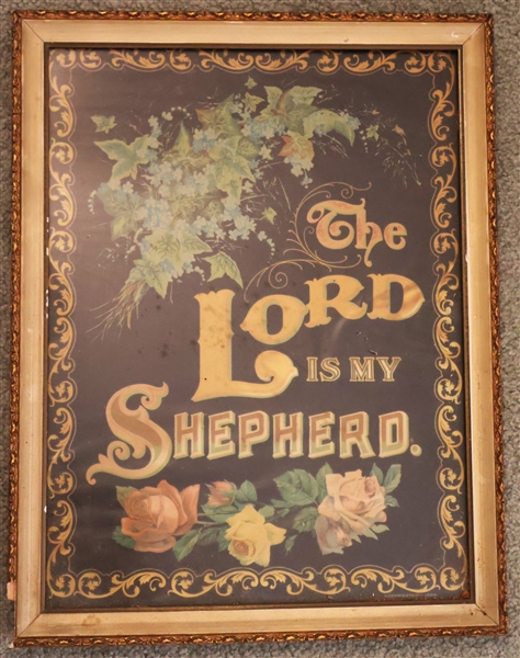 1905 "The Lord is my Shepherd" Print - Framed - Frame Measures 17 1/2" by 13 1/2"