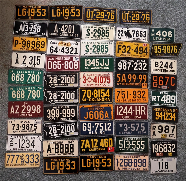 49 - 1954 Wheaties Metal License Plates 