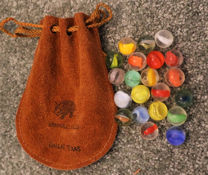 Suede Armadillo Eggs Pouch with Marbles
