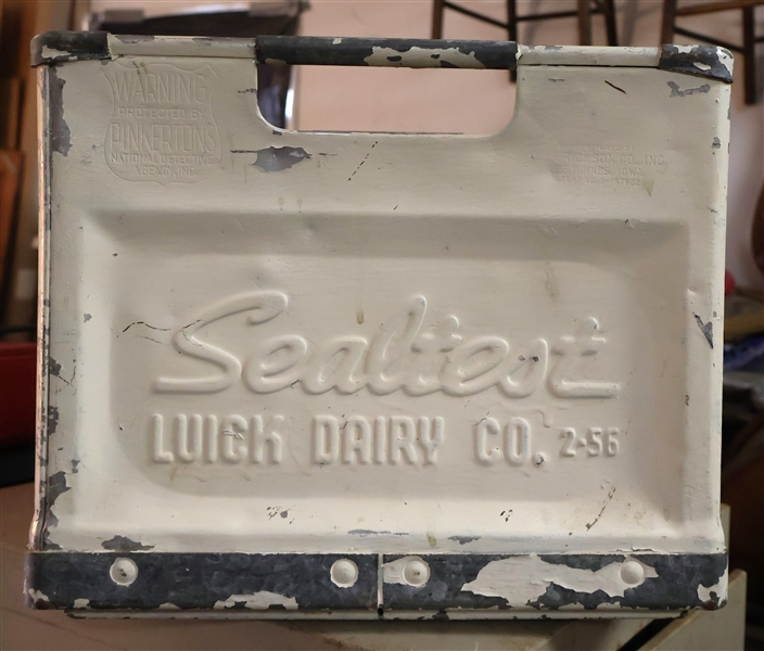 1956 Iowa Sealtest - Luck Diary Co. - Metal Milk Crate 