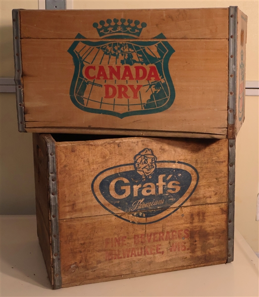 Canada Dry Wood Crate and Graft Premium Fine Beverages - Milwaukee, WIS -  Wood Crate - Good Graphics on Both 