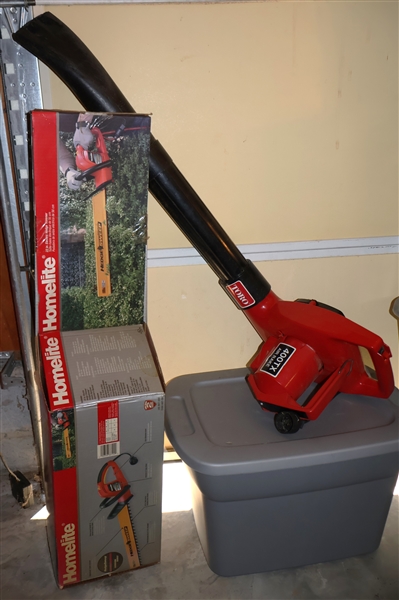 Homelite Electric Hedge Trimmers in Original Box and Toro 400TX Electric Blower 