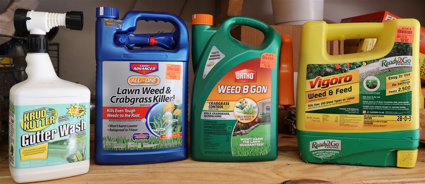 Krud Kutter Gutter Wash, Lawn and Weed Grass Killer, Weed B Gone, and Weed and Feed - All Brand New
