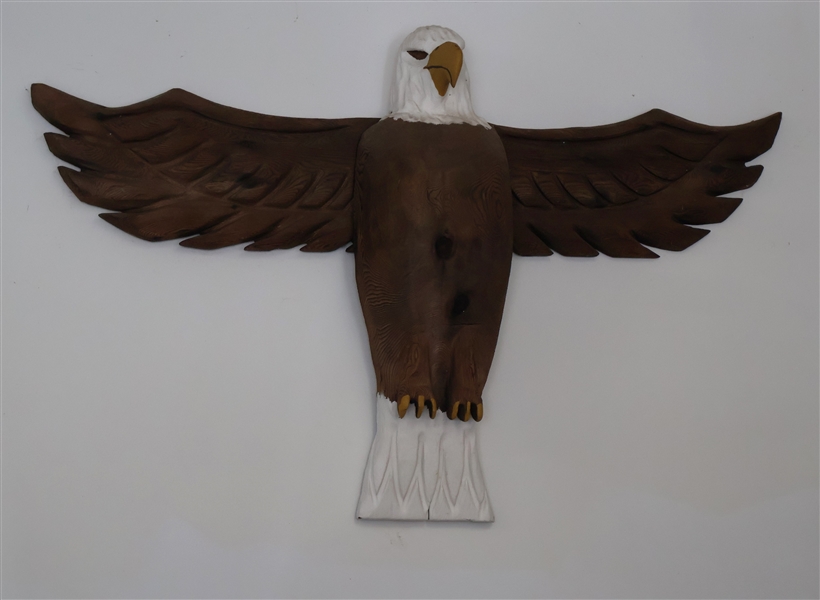 Wood Carved Eagle - Hand Carved and Painted - Measures 33" tall 50" Across