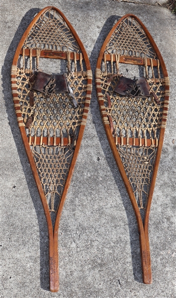 Genuine Tubbs Snow Shoes - W.F. Tubbs Co. Norway Maine - Antique Snowshoes - Original Decals - Measures 48"