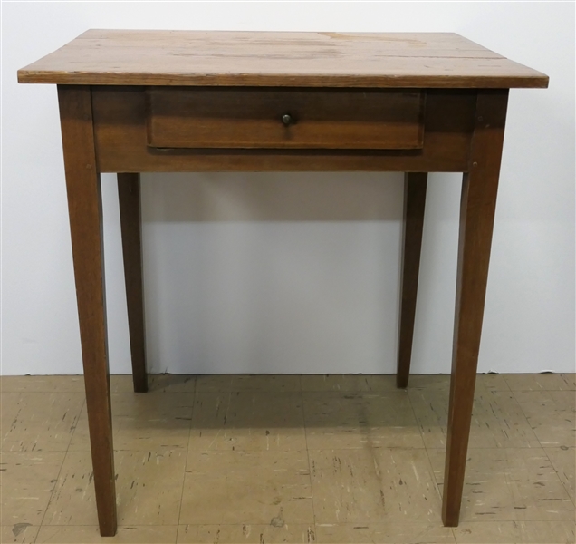 1840s Allegany County North Carolina Pegged Tapered Leg Table - Measures 29 1/2" tall 27 1/2" by 23"