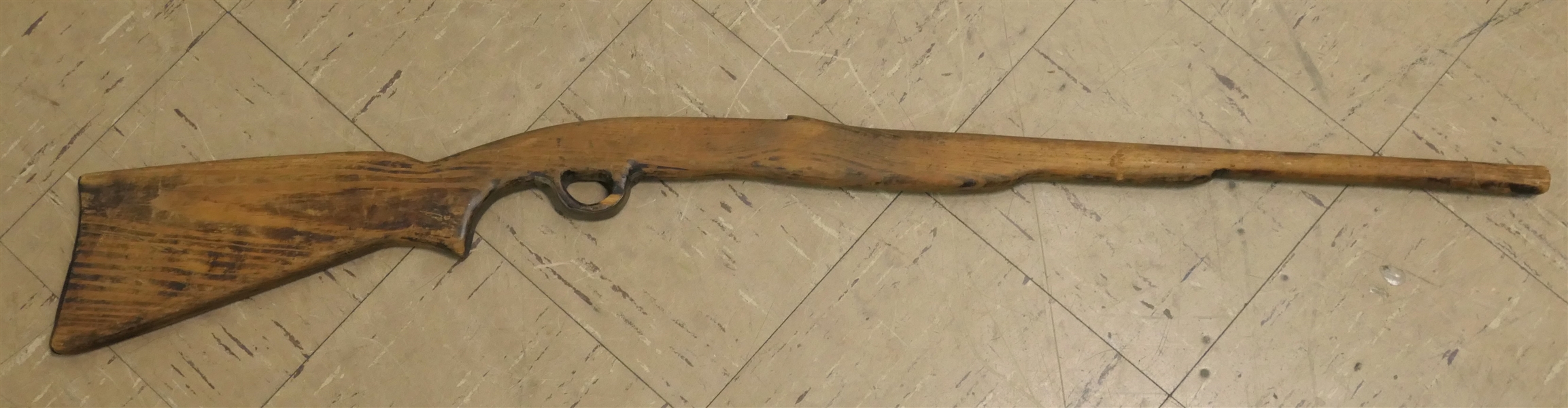 Hand Carved Pine Wooden Gun -Brass Trigger Guard -  Measures 40" Long