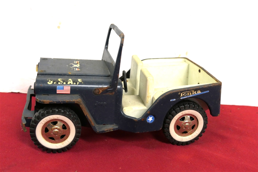 USAF Tonka Jeep - Played With Condition - Measures 10" Long