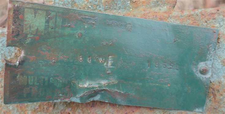 Green Disc Harrow - 2 Rows of Discs -  Serial Number 19558 - Measures 6 Feet Across 