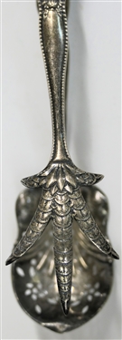 Very Ornate Antique Sterling Silver Ice Tongs with Bird Claw - Beaded Details - Measure 6 3/4 Long  57.3 Grams Total Weight 