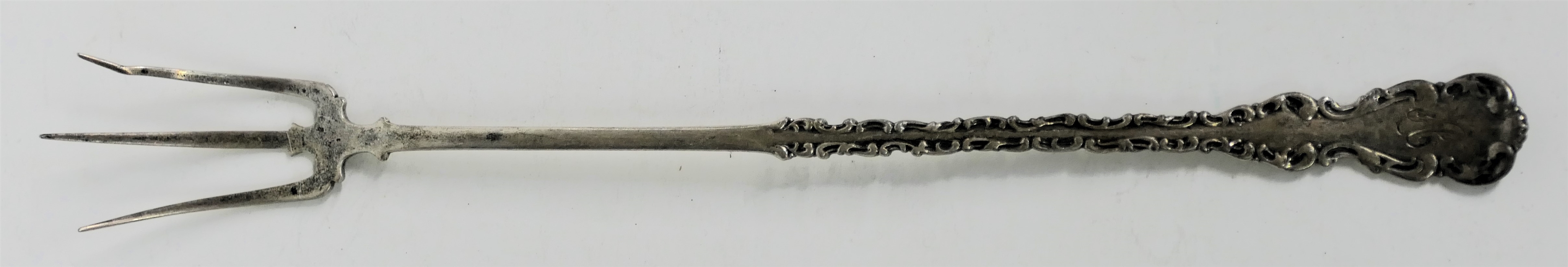 Louis XV Sterling Silver Lettuce Fork - Monogramed "A" - Fork Measures 9" Long - Weighs 26.2 Grams 