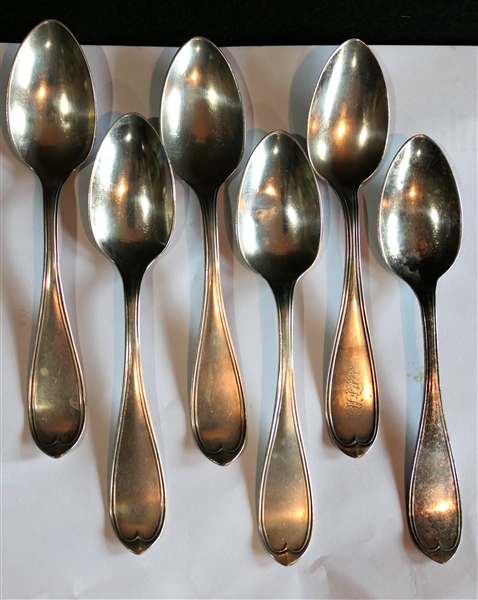 6 - Sterling Silver Spoons by Jones, Shreve, Brown, & Co - Boston, MA 1855 - 1858 - Each Spoon Has a "C" Monogram and Measures 5 3/4" Long - Weighing 112 Grams