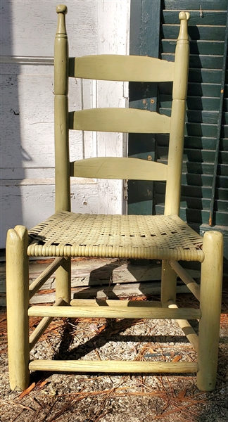 Mecklenburg County Virginia Johnson Chair - Light Green Painted - Measures 34 1/2" Tall 13" to Seat