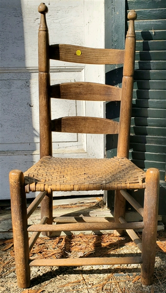 Mecklenburg County Virginia Johnson Chair - Original Finish - Oak Split Bottom  - Measures 36" tall 14" To Seat