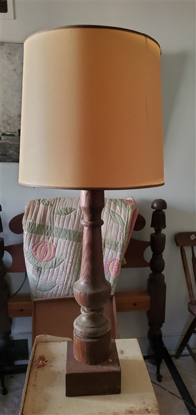 Hand Turned Wood Post Table Lamp 