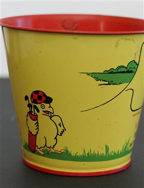 Chicken in the Rough 1/2 Fried Chicken - Tin Bucket - Great Graphics - Tin Measures 3 1/2 Tall 4 Across