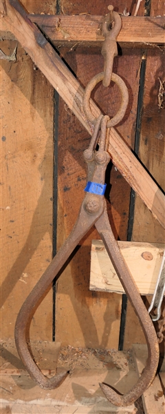 Large Iron Can / Log Hooks - Measuring 38" 