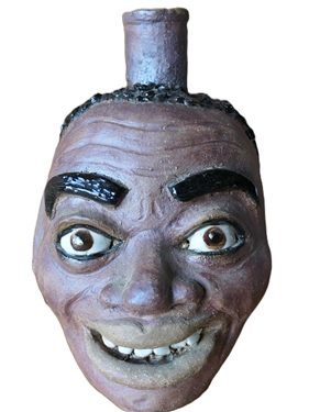 S. Boland Face Artist Signed Folk Ark Face Jug - Stamped 16 - Measures 8 Tall 