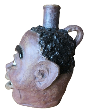 S. Boland Face Artist Signed Folk Ark Face Jug - Stamped 16 - Measures 8 Tall 
