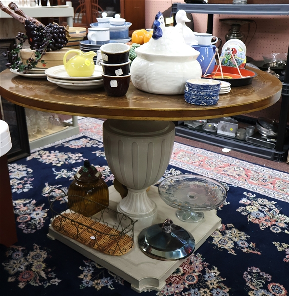 Nice Table with Pedestal Base, Misc. China, Etc. 