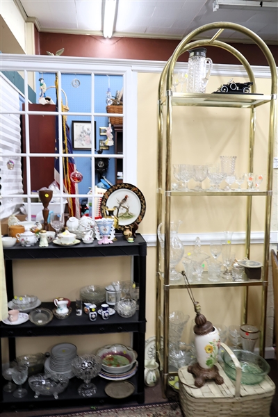 Etagere, Figures, Glassware, Misc. 