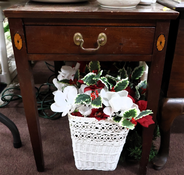 Inlaid End Table with Drawer