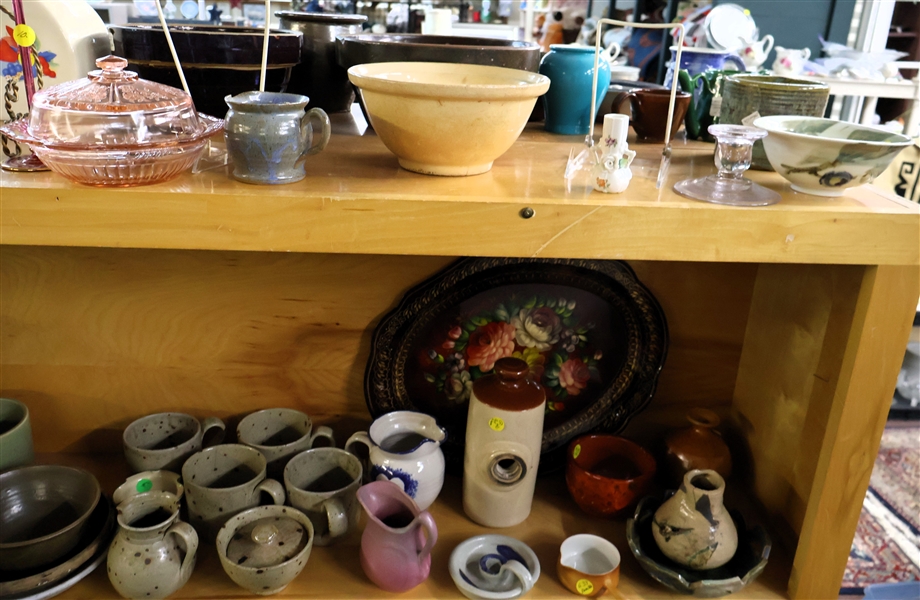 Display Shelf, Art Pottery, Depression Glass