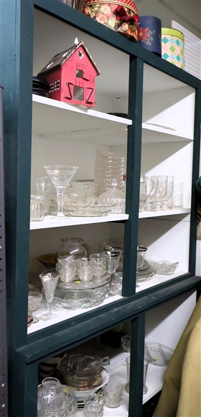 Display Cabinets, Glassware, Bird House, Boxes