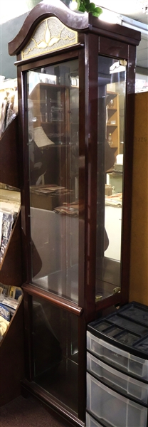 Curio Cabinet with Leaded Glass Accents