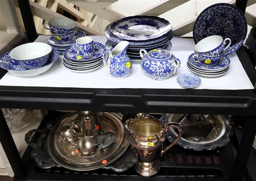 Blue and White China - Silverplate