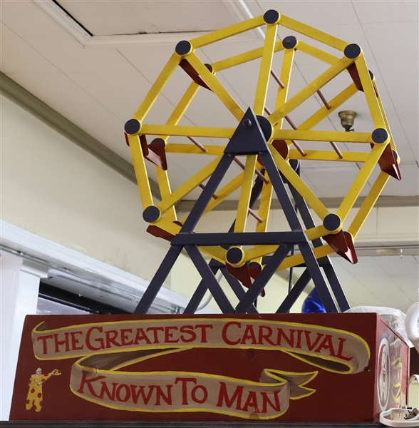 "The Greatest Carnival Known to Man" Wood Hand Painted Ferris Wheel 