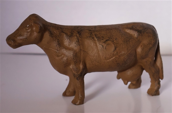 Modern Cast Iron Cow Figure - Measures 3 1/2" Tall 6" Nose to Tail 