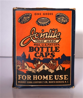Jointite Bottle Caps - For Home Use - New Old Stock Un Opened Box of Bottle Caps - One Gross - Great Graphics