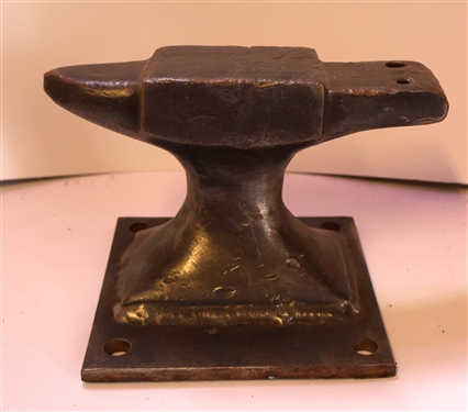 Table Top Jewelers Anvil with Bottom Plate to Attach to Bench - Heavy For Size - Anvil Measures 4 1/2 Tall 6 1/2 Long - Base Plate Measures 5 1/4 by 5 1/4