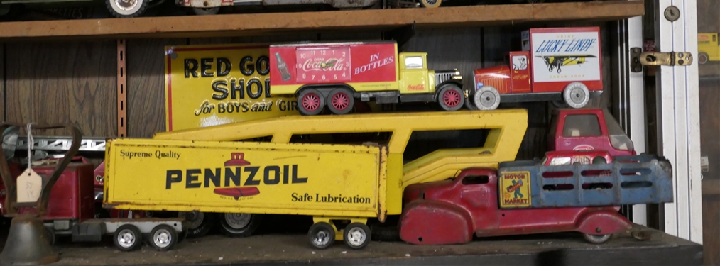 Toys will be sold on Saturday April 6th - Auction Begins at 10am. Photos are a sample of items to be sold. Die cast cars, pressed steel cars and trucks. 