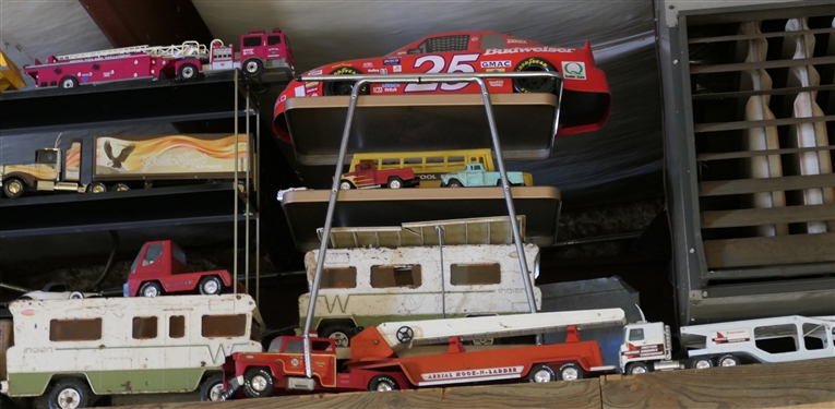 Toys will be sold on Saturday April 6th - Auction Begins at 10am. Photos are a sample of items to be sold. Die cast cars, pressed steel cars and trucks. 