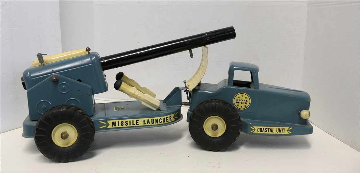 Ny-Lint Toys Pressed Steel - Naval Defense Missile Launcher - Measures 6 1/2" Tall 20" Long