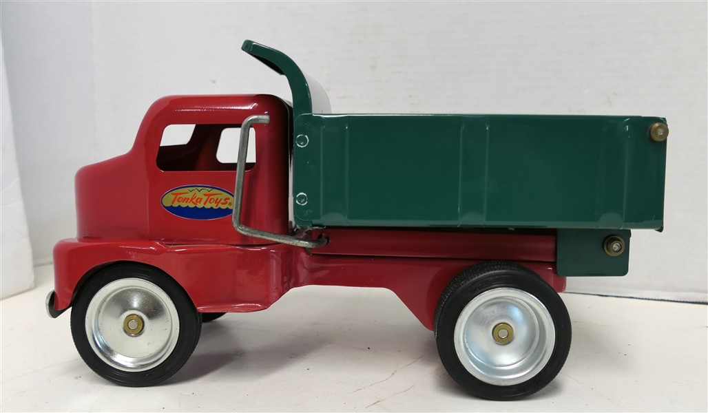 Tonka Toys Pressed Steel Dump Truck - Hasbro Inc - 1949, 1996 - Truck Measures 6 1/2" Tall 11 1/2" Long