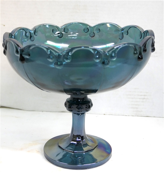 Indiana Glass Blue Garland Compote - Measuring 7 1/2" tall 8 1/2" across