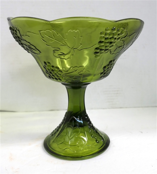 Olive Green Harvest Grape Compote - Measuring 8 1/2" Tall 8 1/2" Across